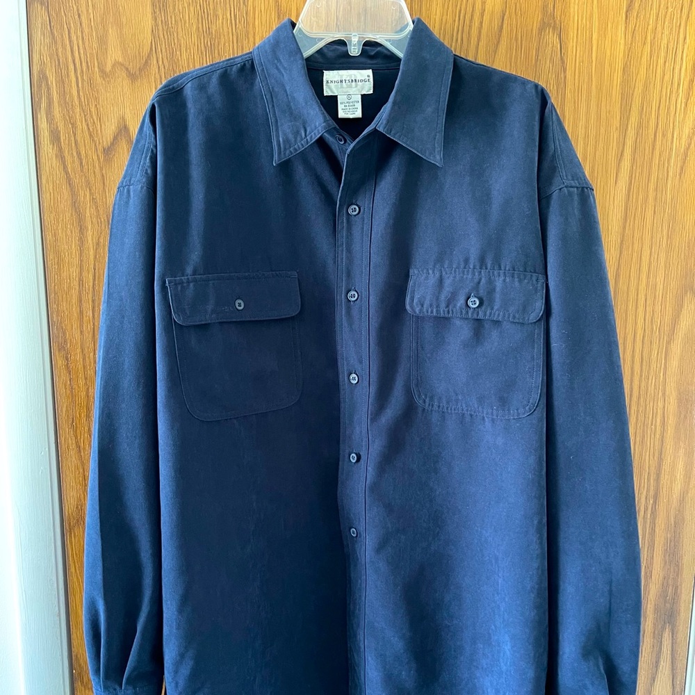 Xl navy blue casual button up